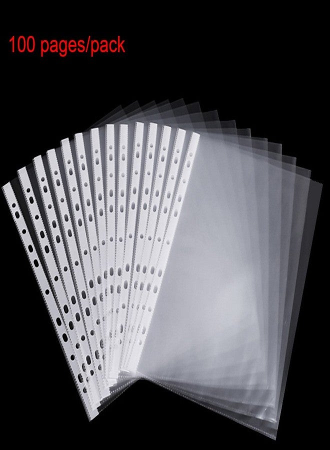 Saycker A4 Binder Pockets,100 Pages Sheet Protector Binder Pocket, Page Protectors Sheet Reinforced 11-Hole Binder Sleeves with Loose-Leaf Inserts Folder Photocard Sleeve Filing Bags - Image 5