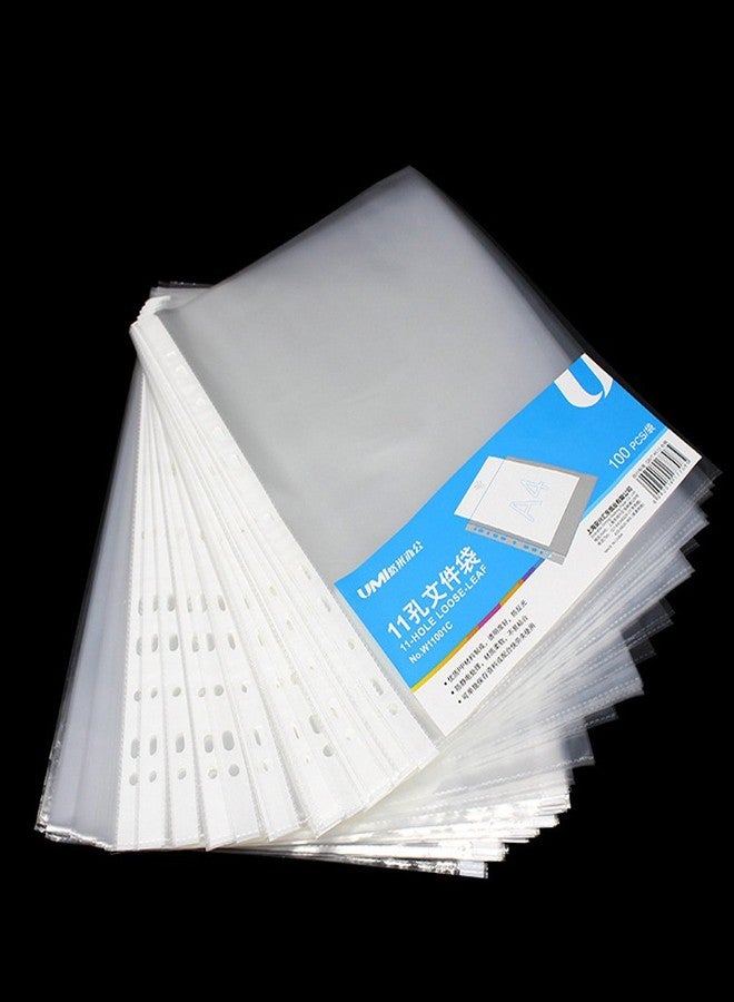 Saycker A4 Binder Pockets,100 Pages Sheet Protector Binder Pocket, Page Protectors Sheet Reinforced 11-Hole Binder Sleeves with Loose-Leaf Inserts Folder Photocard Sleeve Filing Bags - Image 4