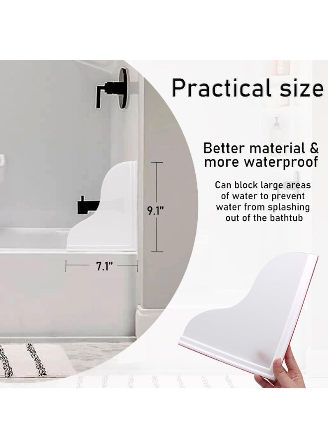 Shower Splash Guard Kit, Large Splash Guards for Bathtub Waterproof Self-Adhesive Shower Corner Guards to Keep Water in Shower or Bath, Pack of 2 (9.1 x 7.1 inches) - Image 2