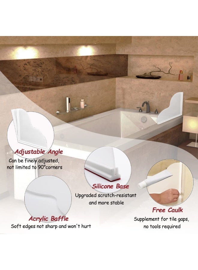Shower Splash Guard Kit, Large Splash Guards for Bathtub Waterproof Self-Adhesive Shower Corner Guards to Keep Water in Shower or Bath, Pack of 2 (9.1 x 7.1 inches) - Image 4