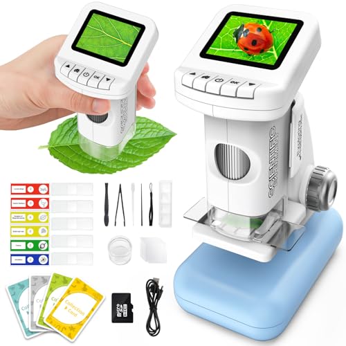 Tozuoup Microscope for Kids 1200X Kids Microscope Pocket Portable Microscopes with Photo and Video Function Mini Handheld Digital 2 Screen Rechargeable Student Edu Science Microscopes for Kids 67 812 - Image 1
