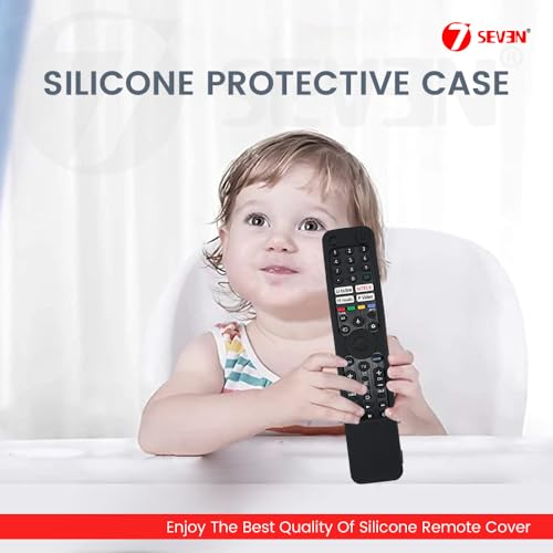 7-Seven 7SEVEN® Silicone Remote Cover for Sony TV Remote Suitable Model RMF-TX520P - Shockproof, Anti-Slip, Washable & Dustproof Protective Skin for TV Remotes Control – Soft, Durable & Kids-Friendly (Black) - Image 3