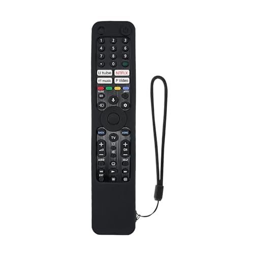 7-Seven 7SEVEN® Silicone Remote Cover for Sony TV Remote Suitable Model RMF-TX520P - Shockproof, Anti-Slip, Washable & Dustproof Protective Skin for TV Remotes Control – Soft, Durable & Kids-Friendly (Black) - Image 1