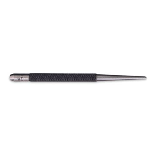 Starrett Steel Center Punch with Round Shank and Knurled Finger Grip - Hardened and Tempered Steel, 75mm Length, 1.5mm Diameter Tapered Point - 117AA - Image 1