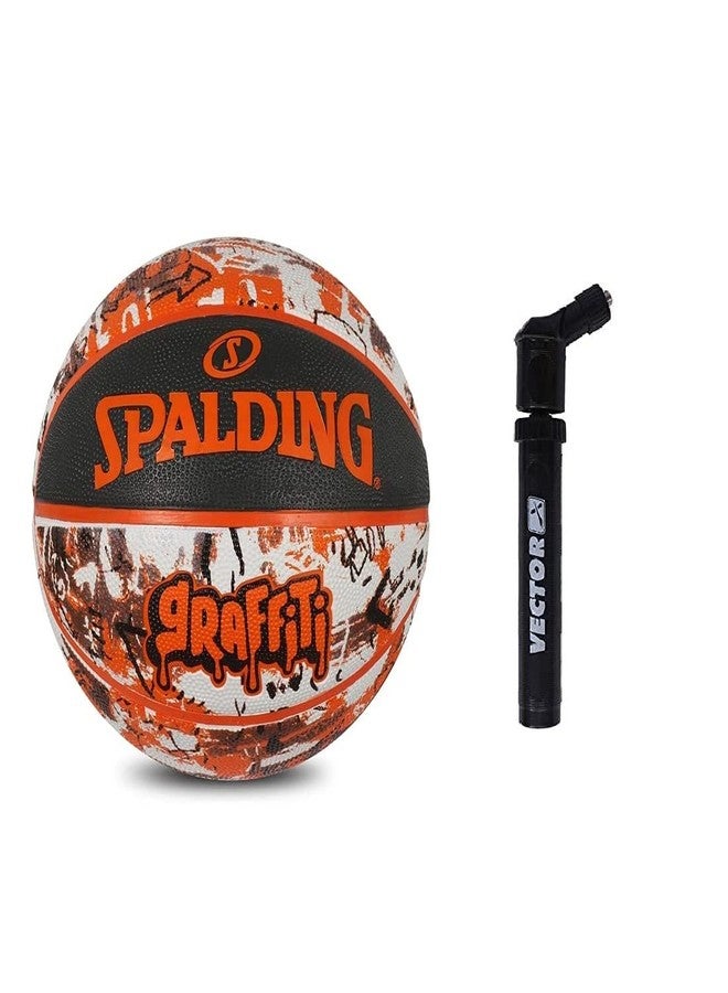 Spalding Graffiti Symbols Rubber Basketball Ball NBA Outdoor Ball for Men Size 7 - Image 1