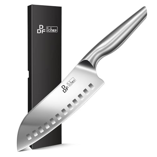 DDF iohEF Kitchen Knife, Chef's Knife In Japanese Stainless Steel Professional Santoku Cooking Knife, 7 Inch Non-slip Ultra Sharp Knife with Ergonomic Handle - Image 1