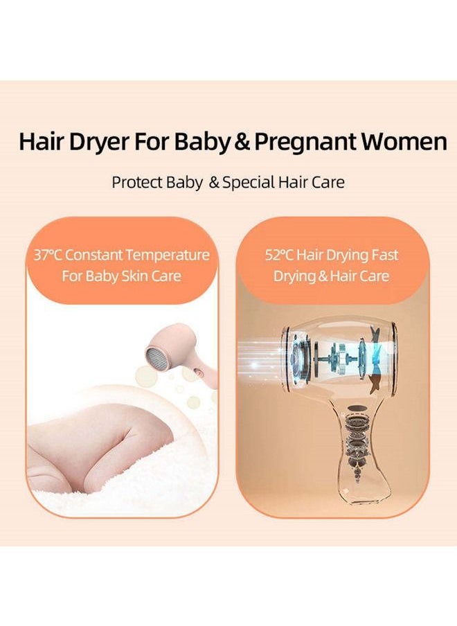 Generic - Kids Hair Dryer, Kids Blow Dryer for Girls, Low Noise Gentle Heat for Baby Skin - Image 1
