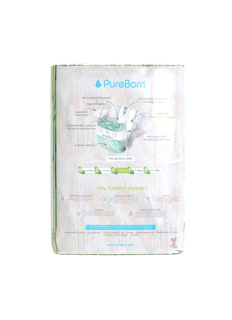 PureBorn حفاضات عضوية حجم-3 5.5-8كجم عبوة قيمة مزدوجة بطبعة أناناس - Image 2
