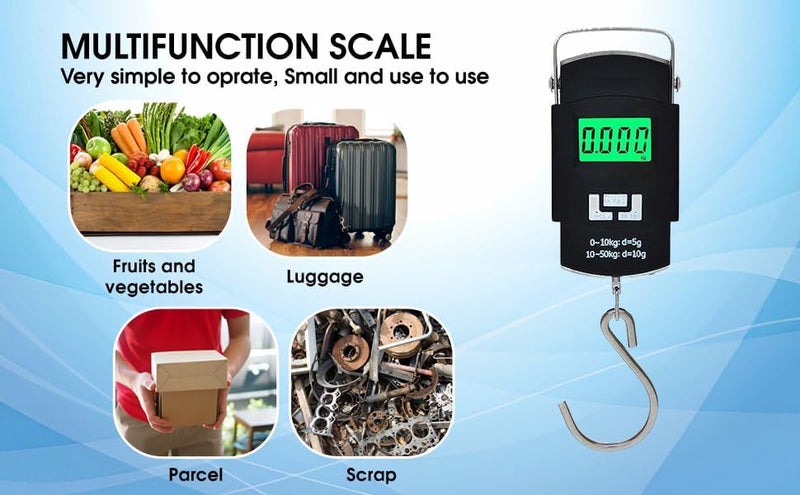 EDNITA Hanging Weight Machine Electronic Portable Digital LED Screen Luggage Weighing Scale, 50 kg/110 Lb For Multi-Purpose Use - Image 3