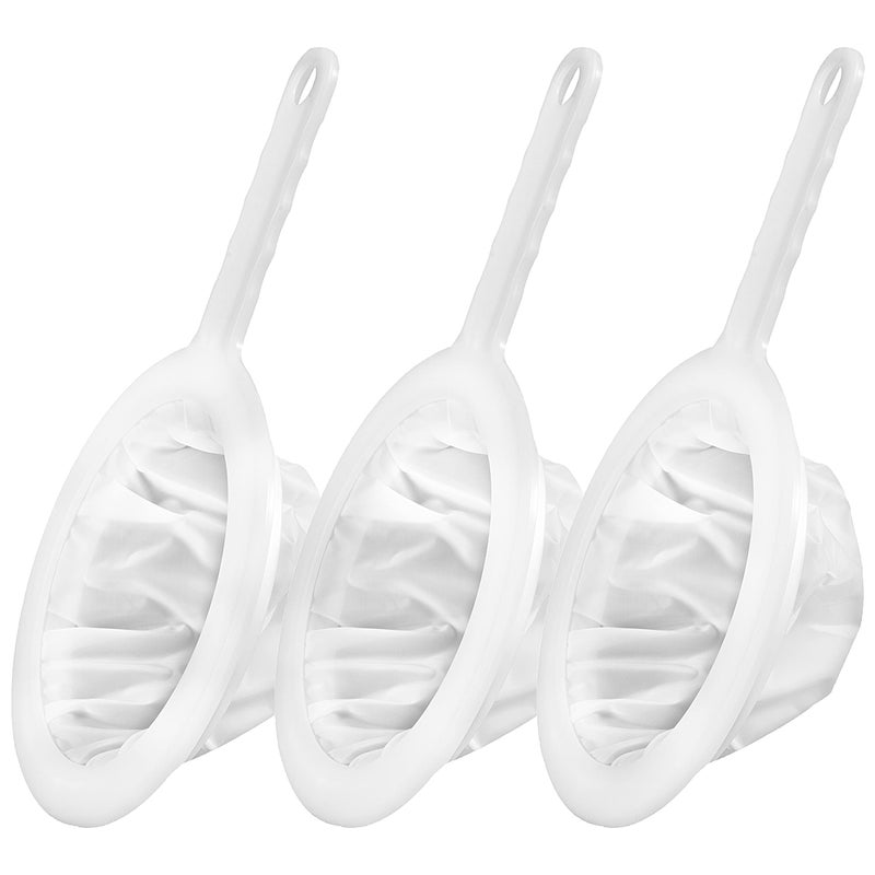 HQLESHUI HQLESHUI 3 Piece 100 Mesh 200 Mesh 400 Mesh Kitchen UltraFine Nylon Mesh Strainer I Plastic Sieve Filter Spoon for Filtering Coffee Juice Milk Honey Wine 