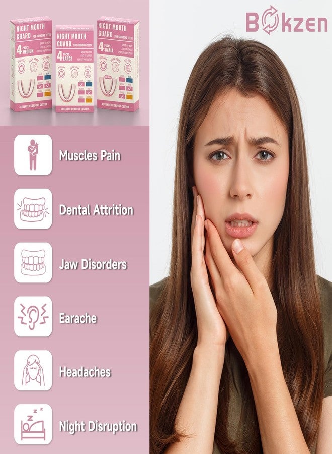 Bokzen Mouth Guard for Women 4 Pack Medium Size - Pink - Image 2