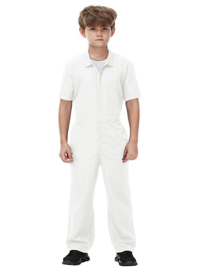 AOBUTE Girls Caddy One Piece Outfits Work Halloween Suit Costume White Short Sleeve Jumpsuit 13-14 Years - Image 4