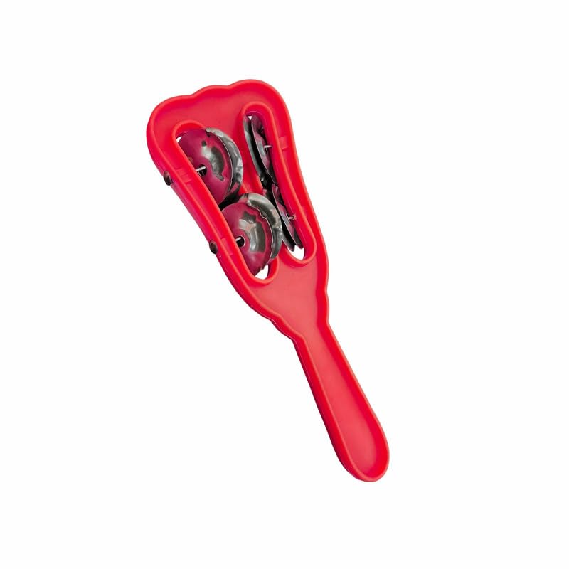 Plastic Majira Two line Music Instrument for kirtan, Bhajan, Mandir aarti (Red, Pack of 1)