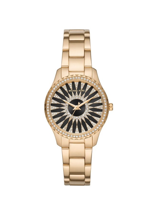 Michael Kors Women Michael Kors Layton Gold/Black Stainless Steel Watch - Image 1