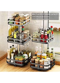 Metal Spice Rack, 360° Rotating Spice Rack Organizer for Cabinet, Multi-Layer Spice Shelf, Spice Organizer for Kitchen Cabinet Cupboard Pantry, Turntable Spice Container Kitchen Supplies - pzsku/Z7AB53B61532F5E2CEB91Z/45/_/1727601557/b16f7bbb-cbb5-43c1-a835-fb1936c9999b