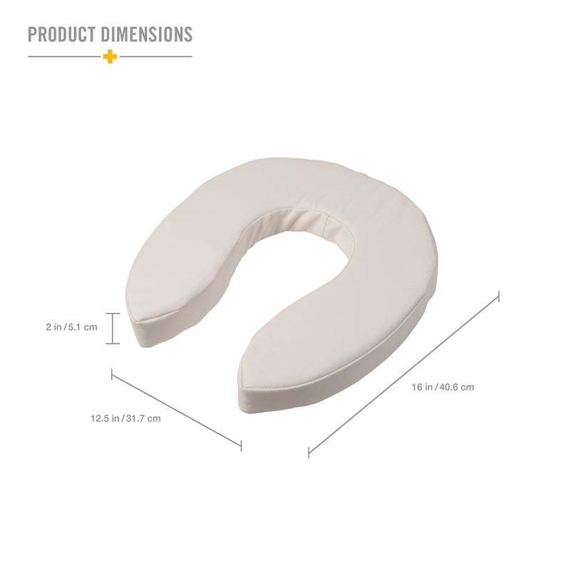 DMI DMI Raised Toilet Seat Cushion Seat Cushion and Seat Cover to Add Extra Padding to the Toilet Seat while Relieving Pressure, Tear Resistant, FSA & HSA Eligible, 2 Inch Pad, White  - Image 3
