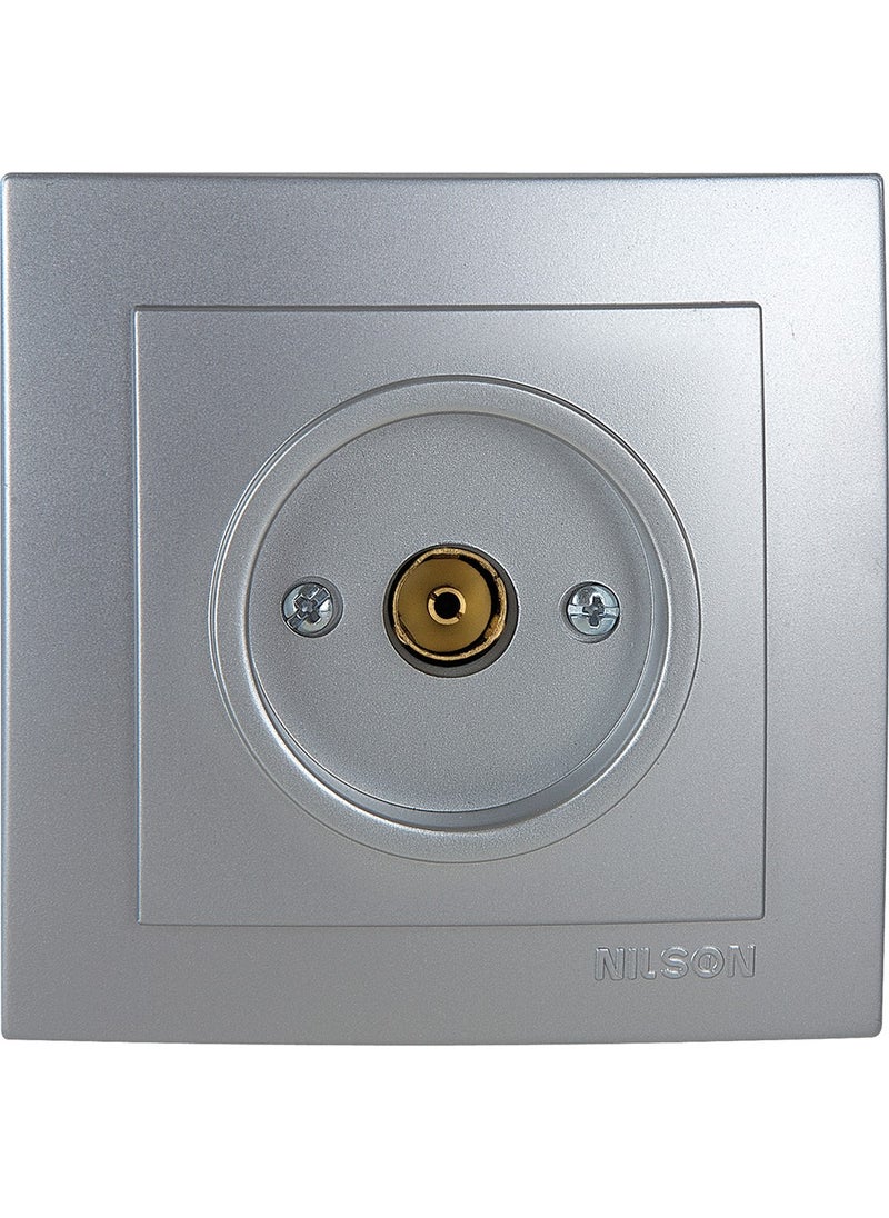 Nilson Touran Silver TV Socket with End 
