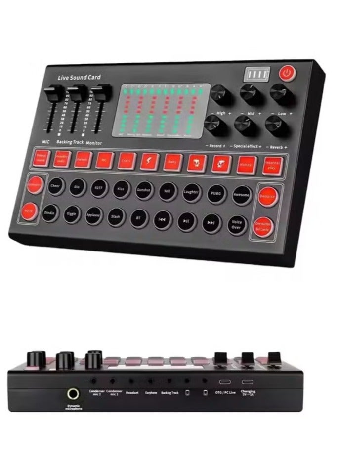 M9 Sound Card Audio Interface Type-C Mixer Studio Recording Phone Pc Karaoke Live Broadcast External USB Card. - Image 2