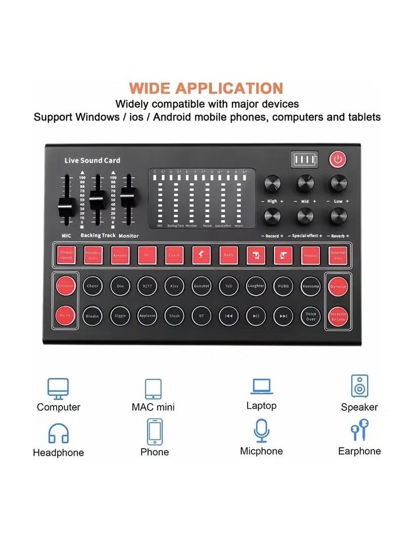 M9 Sound Card Audio Interface Type-C Mixer Studio Recording Phone Pc Karaoke Live Broadcast External USB Card. - Image 3