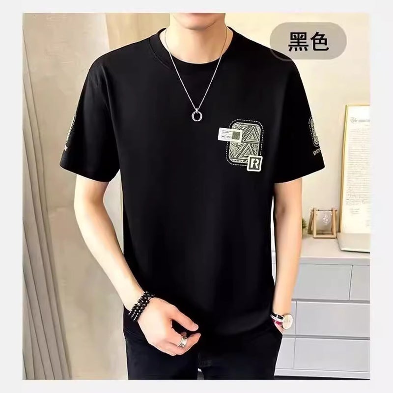 Men'S Summer Korean New Letter Printed Short Sleeve T-Shirt High School Students All-Match Fashion Brand Half Sleeve T-Shirt Fashion - Image 5