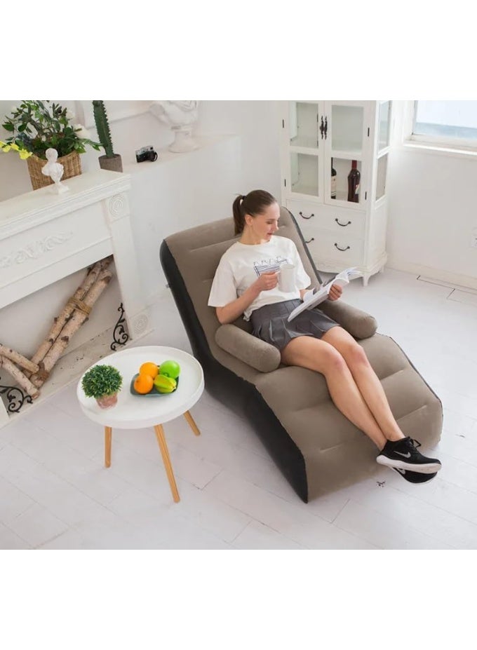 Woodex أريكة سرير قابلة للنفخ | أريكة تخييم محمولة | أريكة قابلة للطي | أريكة هوائية فردية مع مساند للذراع لغرفة المعيشة، غرفة النوم، المكتب، السفر، التخييم (83002) - Image 3