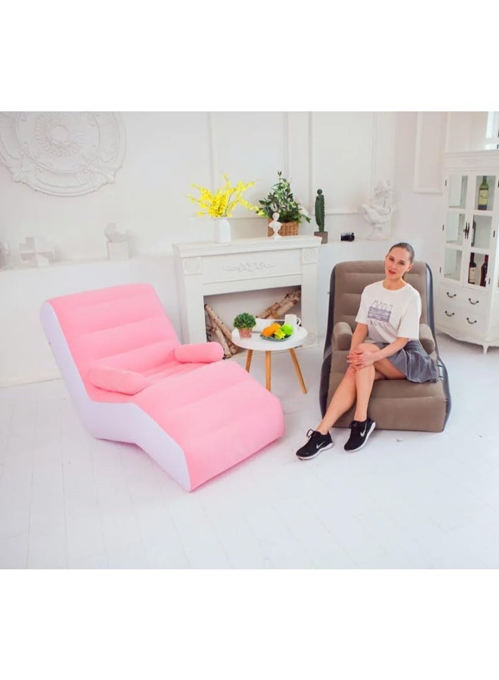 Woodex أريكة سرير قابلة للنفخ | أريكة تخييم محمولة | أريكة قابلة للطي | أريكة هوائية فردية مع مساند للذراع لغرفة المعيشة، غرفة النوم، المكتب، السفر، التخييم (83002) - Image 4