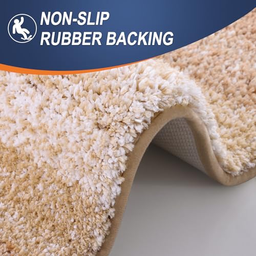 OLANLY Bathroom Rugs Mat 30x20, Extra Soft Absorbent Microfiber Bath Rugs, Rubber Backing, Quick Dry, Machine Washable Bath Mats for Bathroom Floor, Tub and Shower, Home Decor Accessories, Beige - Image 5