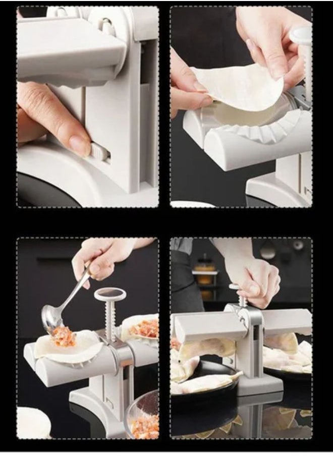 SHOPI - Dumpling Maker Press with 1* Stuffing Spoon/2* Dough Cutter 3.3 in, Large Household Double Head Automatic Dumpling Maker Mould - Image 1