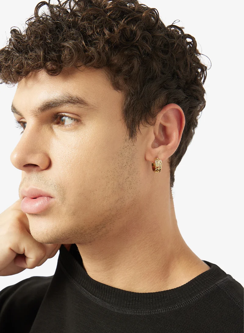 Guess  Logo 15Mm 4G Pave Earrings for Men | Best Price UAE