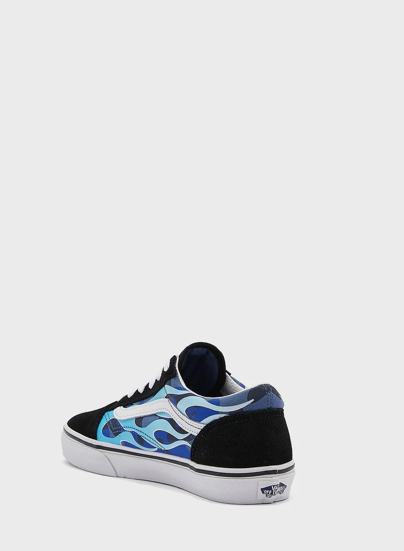 VANS Youth Unisex Camo Flame Old Skool Sneakers