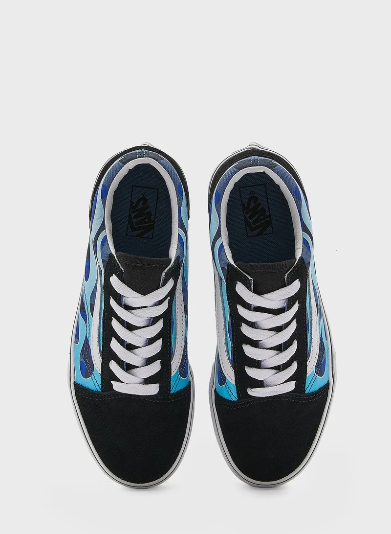 VANS Youth Unisex Camo Flame Old Skool Sneakers