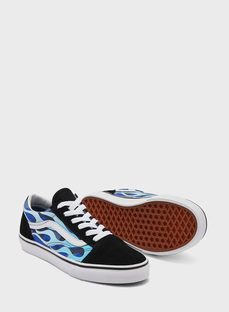 VANS Youth Unisex Camo Flame Old Skool Sneakers