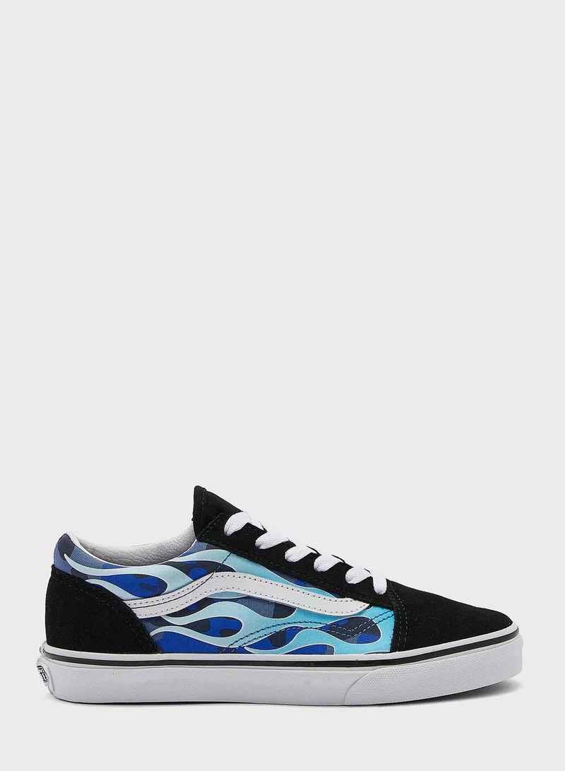 VANS Youth Unisex Camo Flame Old Skool Sneakers