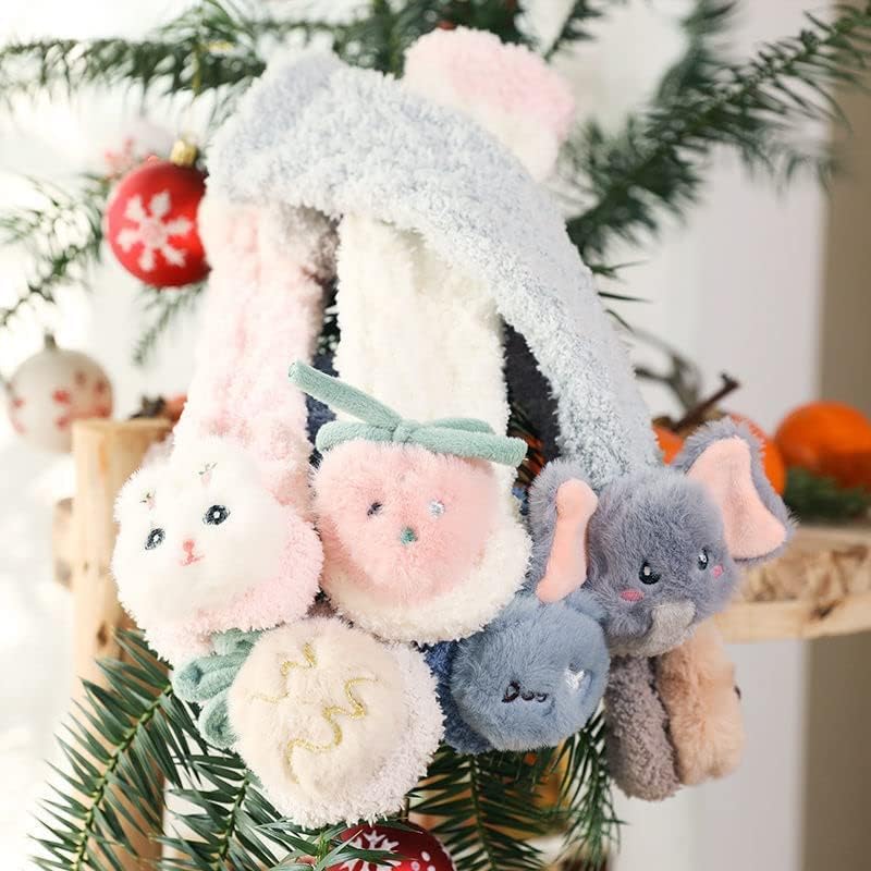 comfrt 3D Baby Winter Fluffy Fuzzy Slipper Socks - Cute Animal Socks for Baby - Soft and Cozy Winter Baby Stockings Slipper - Image 3