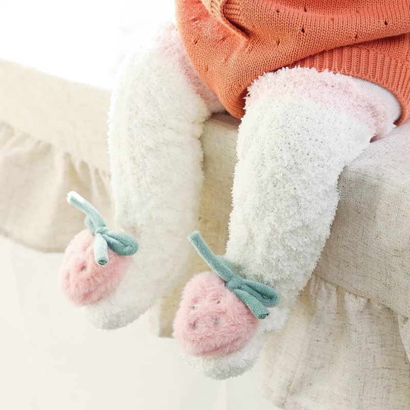 comfrt 3D Baby Winter Fluffy Fuzzy Slipper Socks - Cute Animal Socks for Baby - Soft and Cozy Winter Baby Stockings Slipper - Image 2