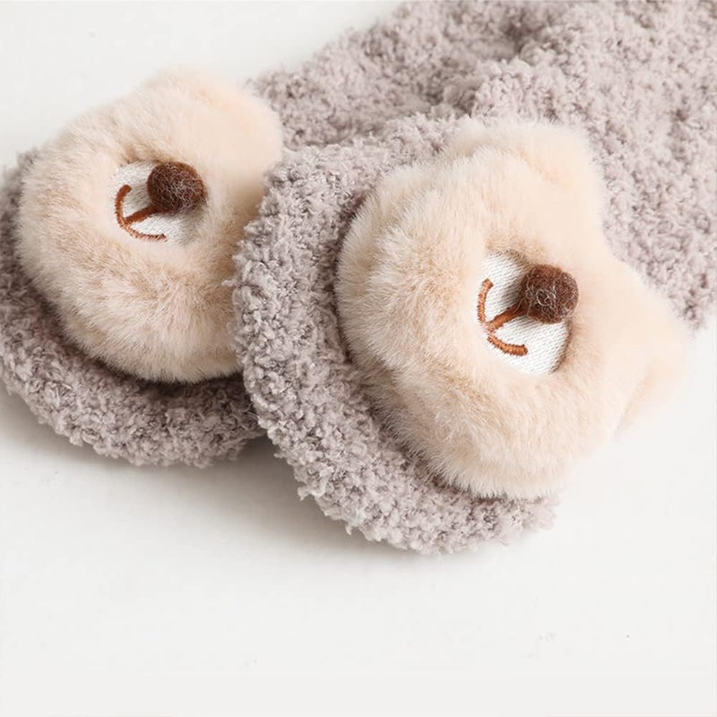 comfrt 3D Baby Winter Fluffy Fuzzy Slipper Socks - Cute Animal Socks for Baby - Soft and Cozy Winter Baby Stockings Slipper - Image 5