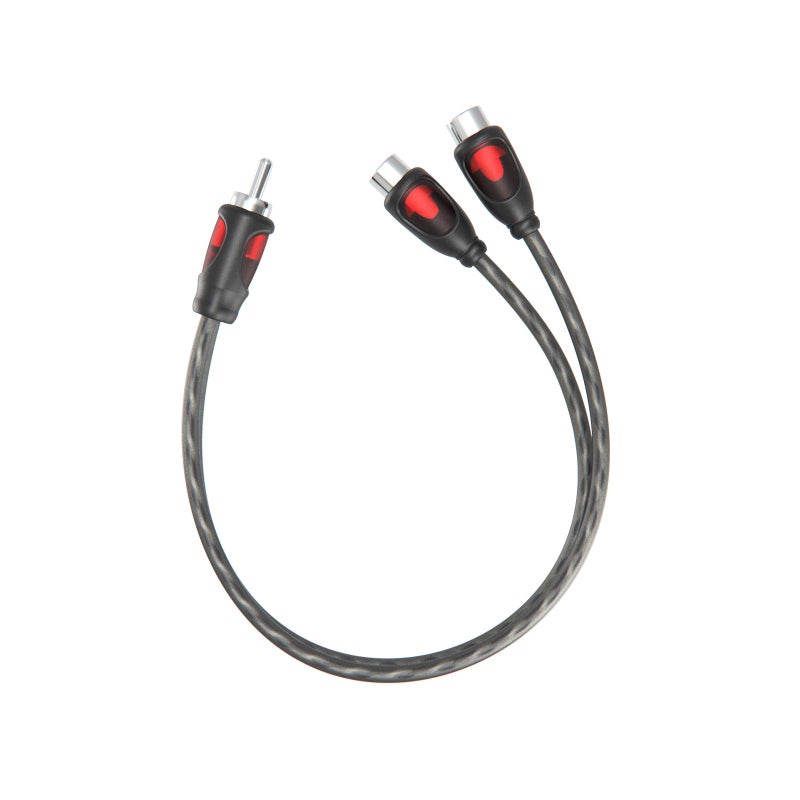 ROCKRIX 1ft RCA 1 Male to 2 Female Audio Speaker Y Adapter Splitter Cable (2 Pack) - Image 3