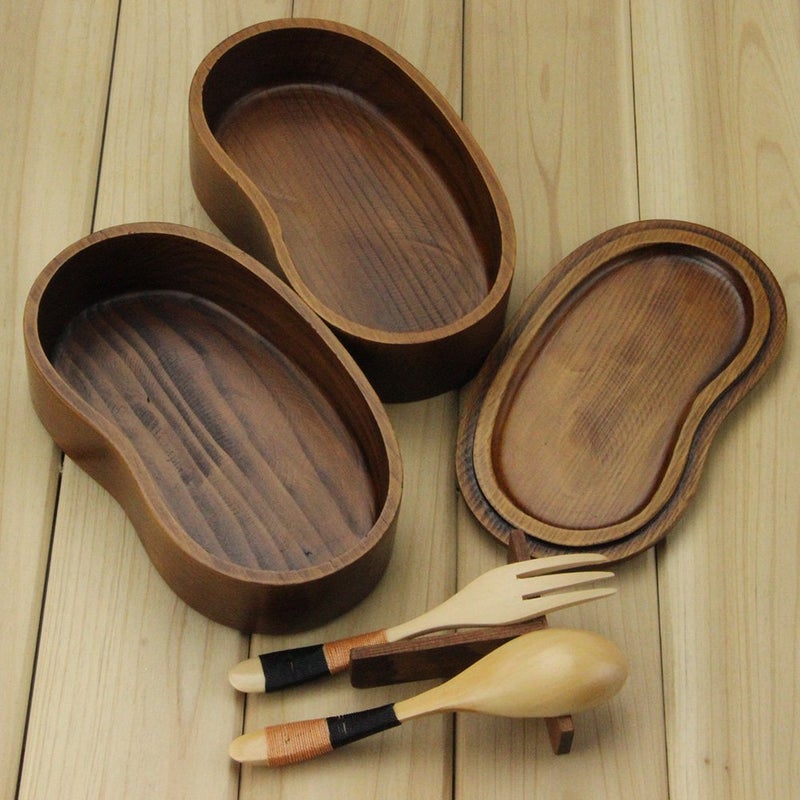 AOOSY Japanese Bento Box, Lunch Boxes, Japanese Double Layer Natural Wooden Bento Boxes Lunch Box For Adult Picnicking Office Hiking Camping - Image 4