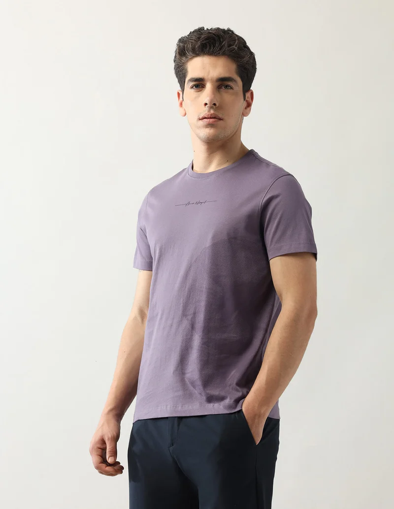 Arrow Lavender Graphic Printed Regular Fit T-Shirt for Men | Best Price UAE