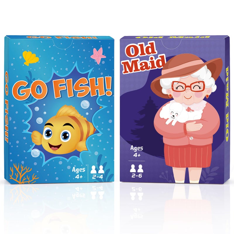 Timenued Card GamesGo Fish and Old Maid Card Game for Kids Ages 48Fun Classic Interactive Games for Kids Toddlers AdultsPerfect for Stocking Stuffers GiftsFamily Game Night Party GamesGo FishOld Maid - Image 2