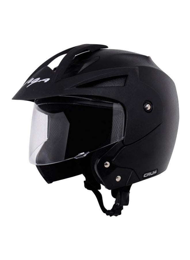 Vega Open Face Motorcycle Helmet ISI Certified ABS Safety Helmet with Clear UV Resistant Scratch Resistant Visor Quick Release Buckle Lightweight Scooter Bike Riding Helmet Black Large - Image 2