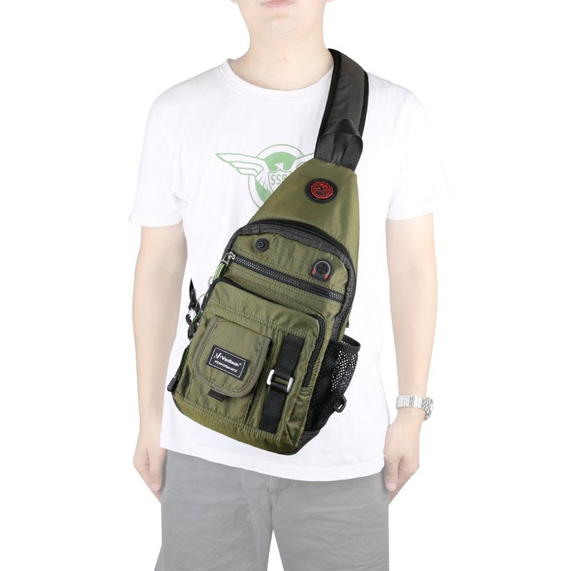Vanlison Crossbody Sling Bag Backpack for Men & Women Green - Image 5