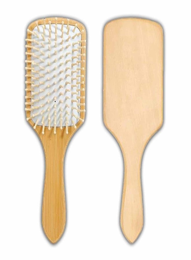 GABANA Wooden Paddle Hair Brush for Women and Men (Pack of 1, 9 Inches, Brown & White)|Paddle Comb for Curly Hair Scalp Massage Paddle Comb Wooden paddle Hair comb Brush wooden Bristles Hair Brush| - Image 2