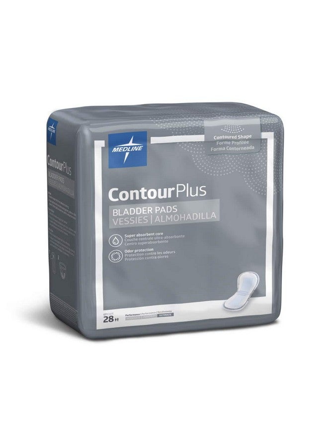 Medline Medline ContourPlus Bladder Control Pads, Ultimate Absorbency, 8 x 17 Inches, Bag of 28  - Image 1