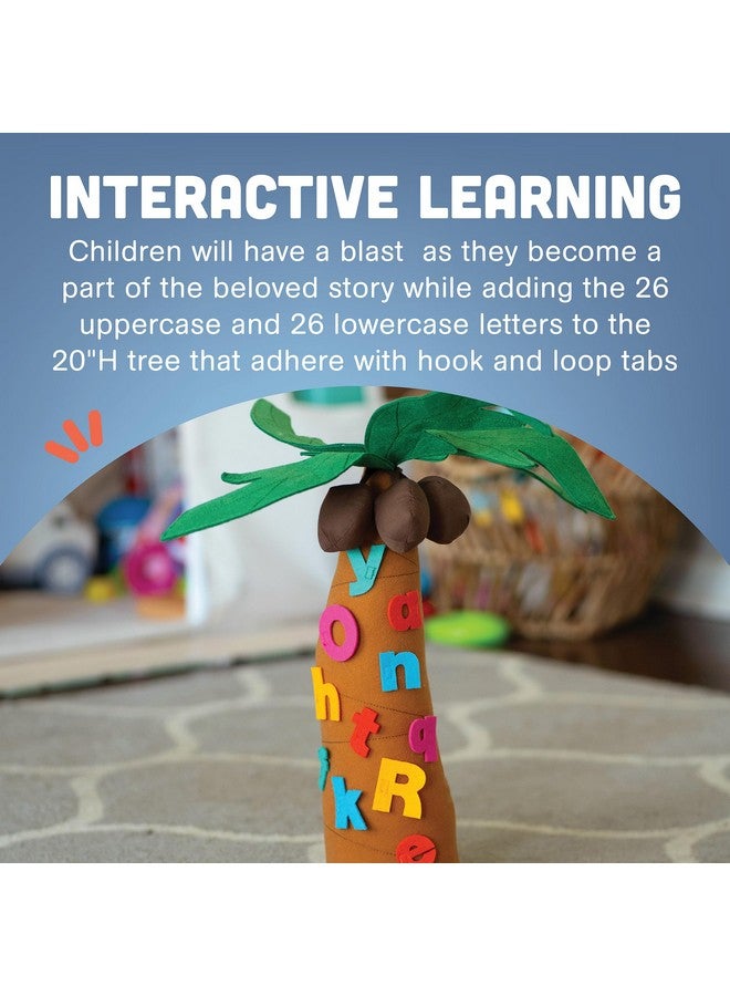 Constructive Playthings ألعاب البناء شجرة وحروف لكتاب الأطفال "شيكا شيكا بوم بوم"، شجرة محشوة بارتفاع 10" مع 26 حرف صغير و26 حرف كبير للأطفال من عمر 2 وما فوق - Image 4