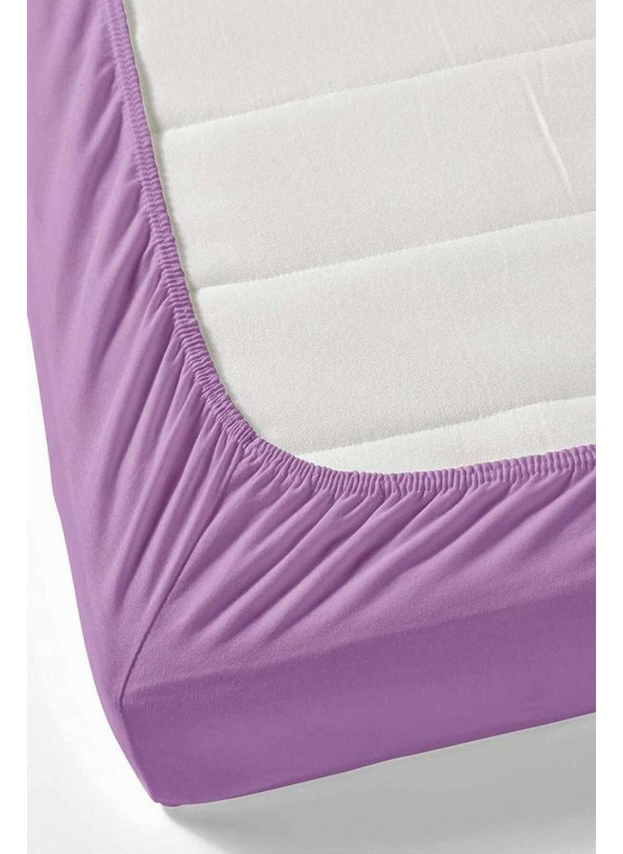 Bebek Özel Baby Special Cotton Baby and Kids Elastic Bed Sheet Lilac 80X140 