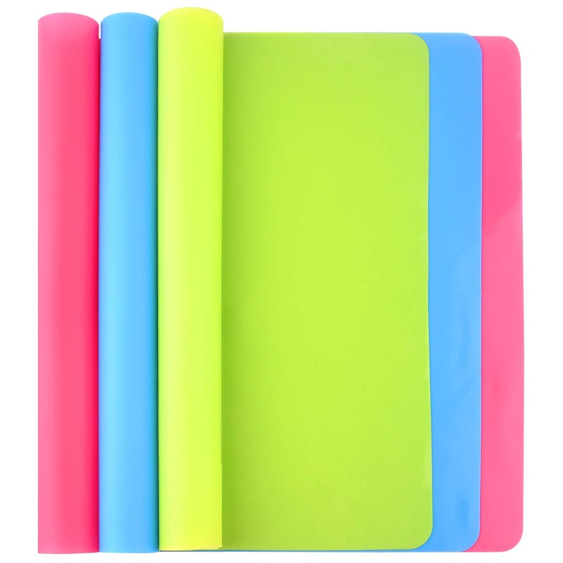FEPITO 3PCS A3 Large Silicone Sheet for Crafts Jewelry Casting Molds, Multipurpose Silicone Mat, Reusable, Waterproof, Heat Resistant, Food Grade Placemat - Image 1