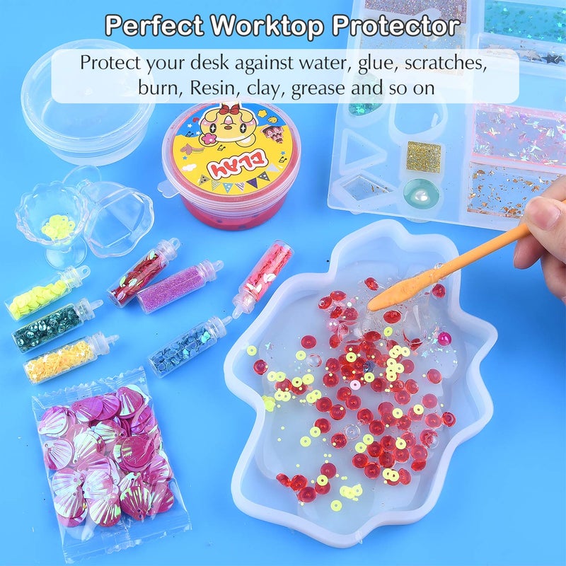 FEPITO 3PCS A3 Large Silicone Sheet for Crafts Jewelry Casting Molds, Multipurpose Silicone Mat, Reusable, Waterproof, Heat Resistant, Food Grade Placemat - Image 5
