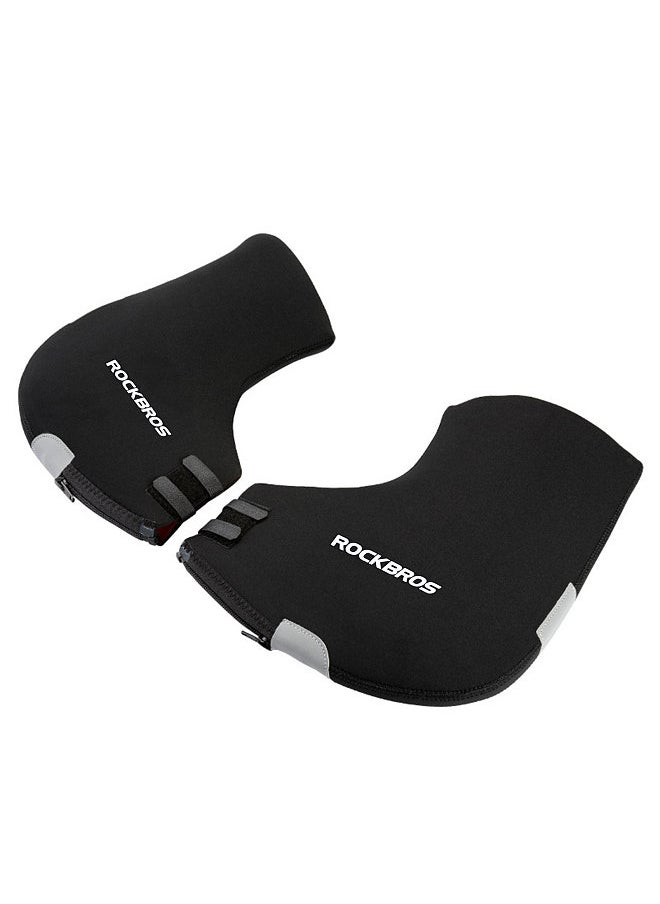 Rockbros Winter Bicycle Handlebar Warm Gloves Windproof Bike Mittens Cold Weather Commuting Neoprene Handlebar Mittens Hand Warmers Water Resistant Bar Gloves  - Image 1