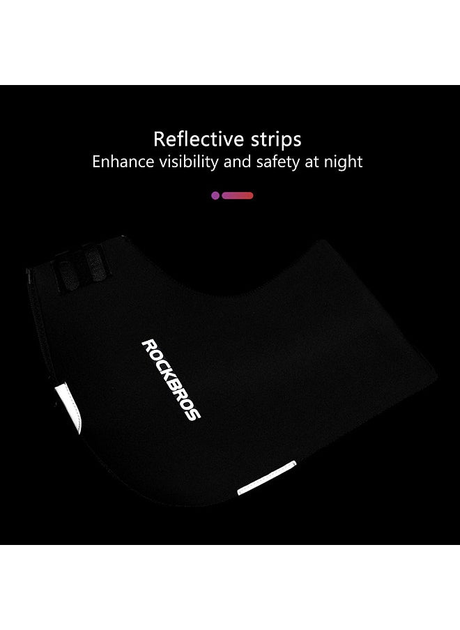 Rockbros Winter Bicycle Handlebar Warm Gloves Windproof Bike Mittens Cold Weather Commuting Neoprene Handlebar Mittens Hand Warmers Water Resistant Bar Gloves  - Image 2